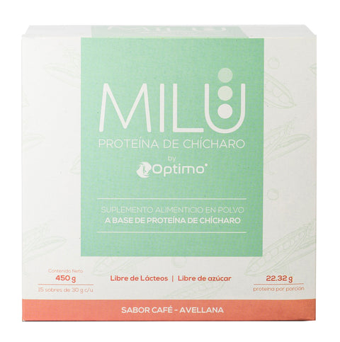 MILU | Proteína de Chícharo Orgánico Sabor Café-Avellana